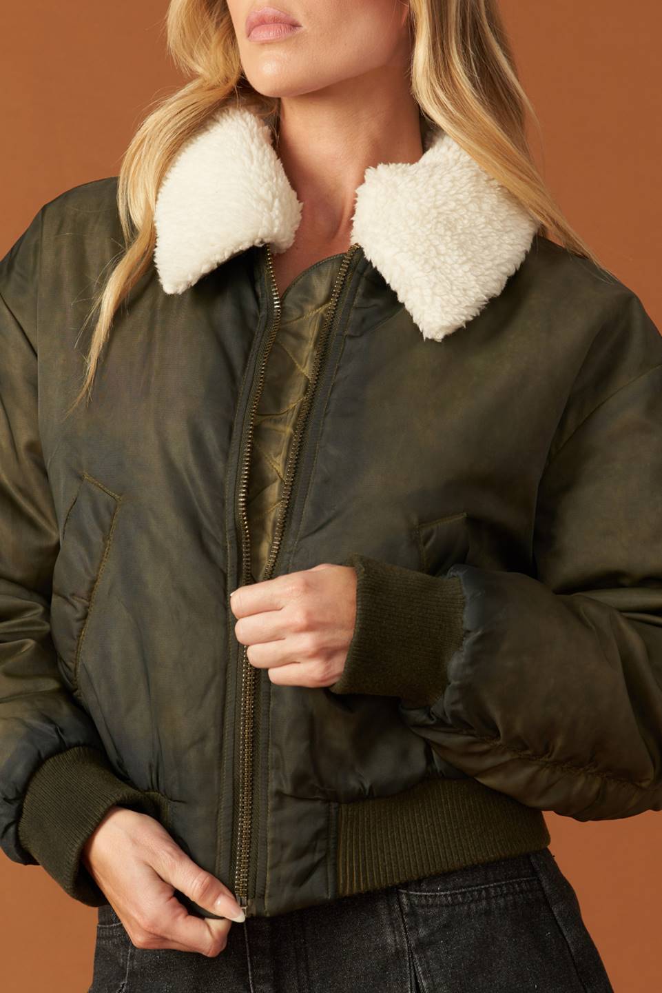 IN A TRANCE WOVEN BOMBER JACKET Flying Tomato